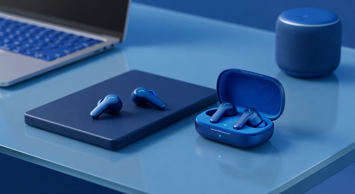 Lyramotionhub premium wireless earbuds blue aesthetic