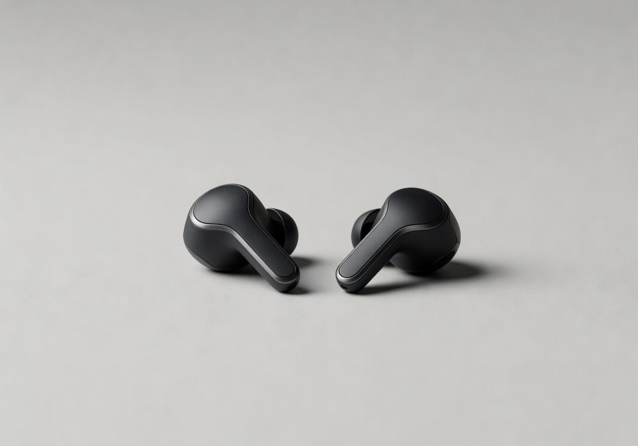 Lyramotionhub wireless earbuds minimal product photography main view